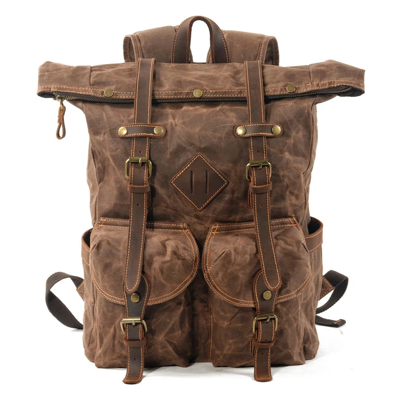 Vintage Waterproof Rucksack Travel Backpack