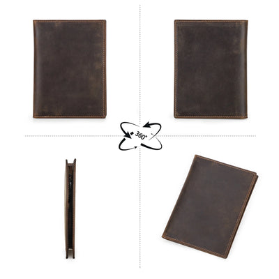 Leather Travel Passport Wallet with Airtag and RFID Blocking