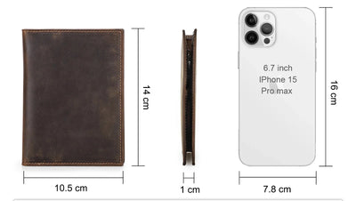 Leather Travel Passport Wallet with Airtag and RFID Blocking