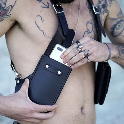 Leather Phone And Pouch Holster