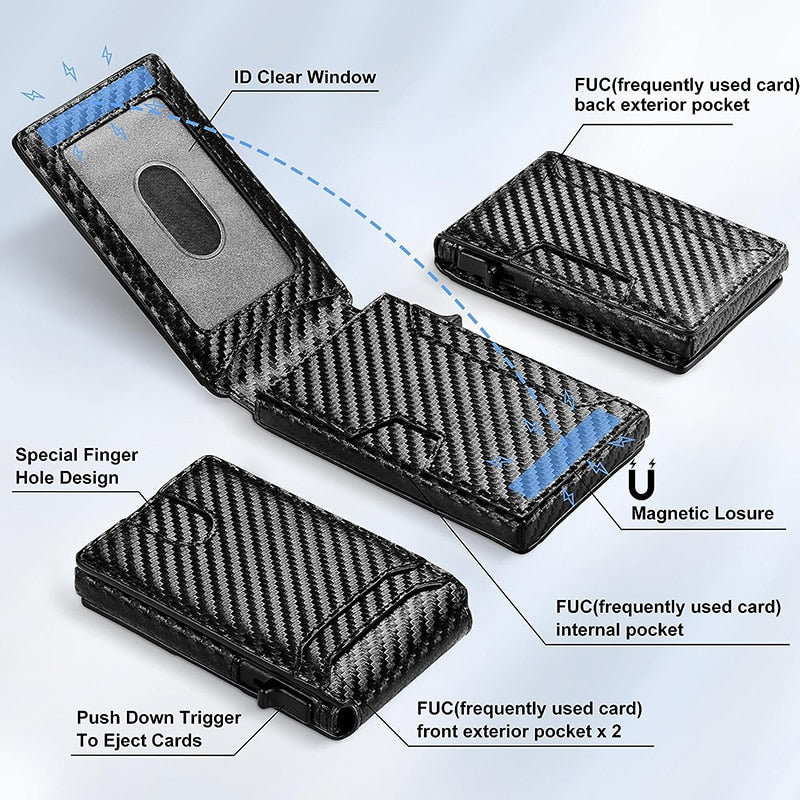 RFID Carbon Fibre Pop Up Wallet