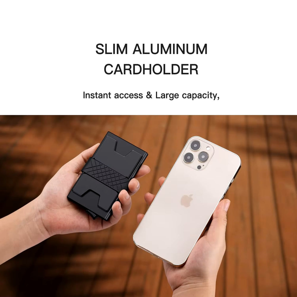 RFID Metal Wallet With Slide Out Card Holder And Air Tag