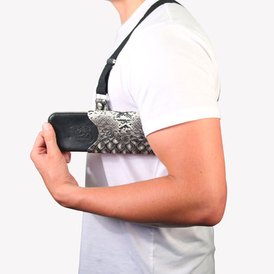 Cell Phone Leather Shoulder Holster (T-FIT) - Naiyah Gray - LD West
