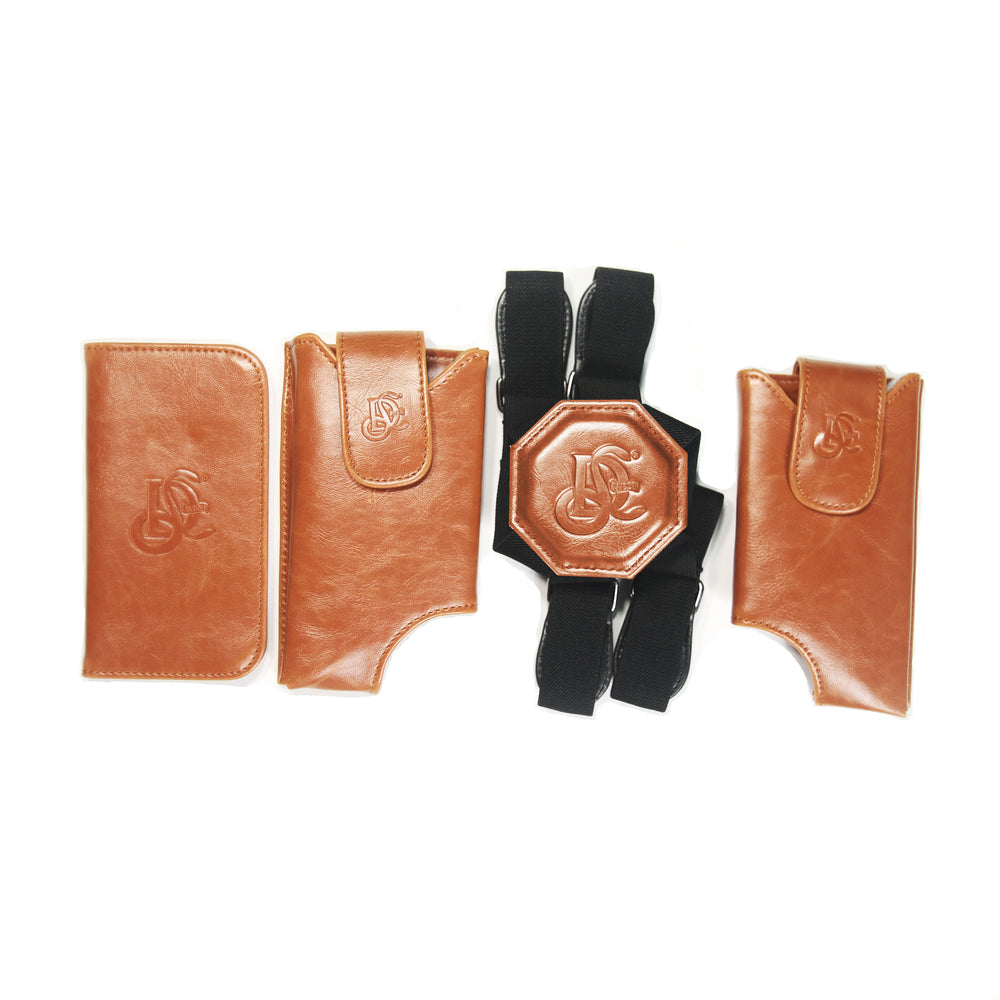 Cell Phone Leather Shoulder Holster (T-FIT) - Cognac - LD West