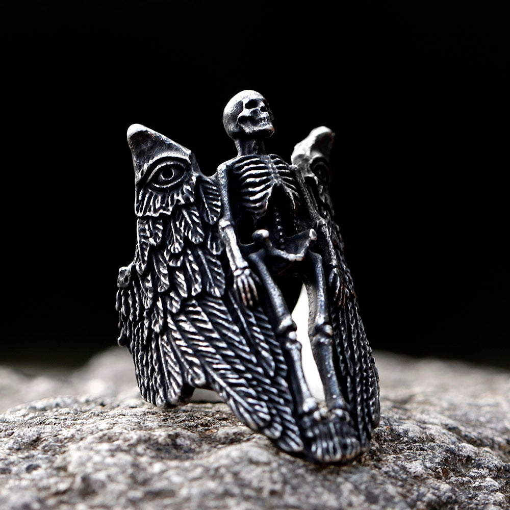 Fallen Angel Skeleton Ring
