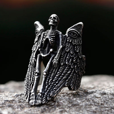 Fallen Angel Skeleton Ring