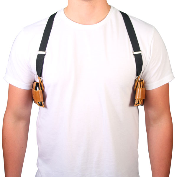 Cell Phone Leather Shoulder Holster (T-FIT) - Cognac | LD West